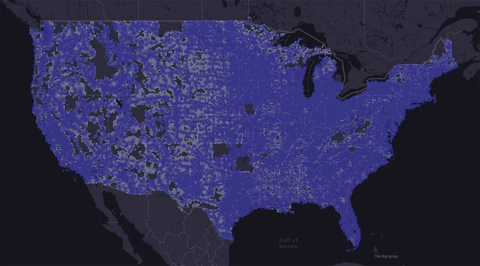 Visible LTE coverage map